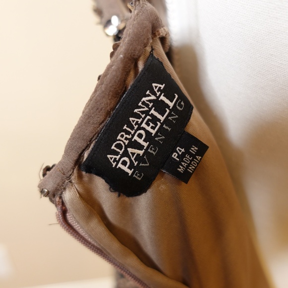 Adrianna Papell Petite Bronze Sequin Evening Dress - Picture 5 of 16